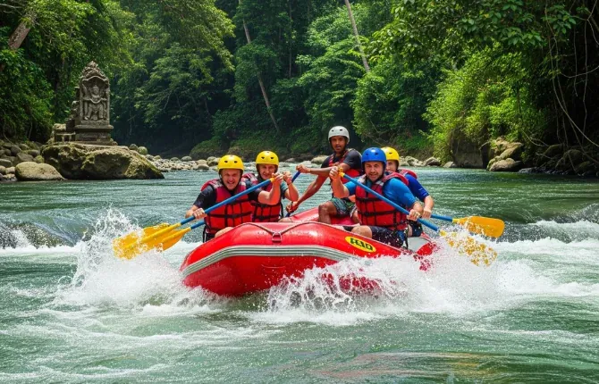 White water rafting on the Ayung River in Bali